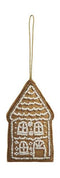 Embroidered Gingerbread House Ornament